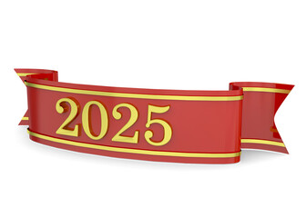 Ribbon New year 2025 - 3D Render