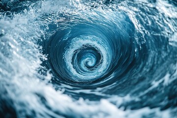 Swirling blue waters create mesmerizing vortex, showcasing natur