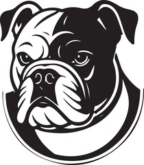 Black and White bulldog Silhouette Design