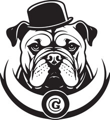 Black and White bulldog Silhouette Design