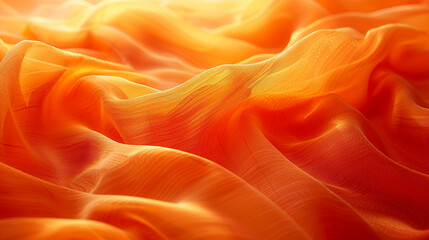 Obraz premium Vibrant orange silk waves undulating in warm light