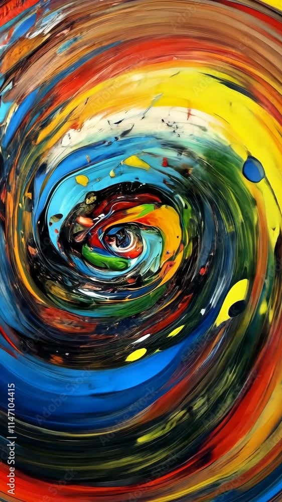 Poster vibrant swirling colors create an abstract artwork showcasing a dynamic blend of hues and movement i