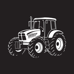 black and white tractor logo type silhouette design