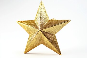 Fototapeta premium Golden Christmas Star isolated oh white background.