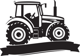 Fototapeta premium black and white tractor logo type silhouette design