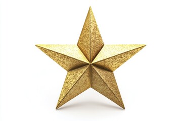 Fototapeta premium Golden Christmas Star isolated on white background top view.