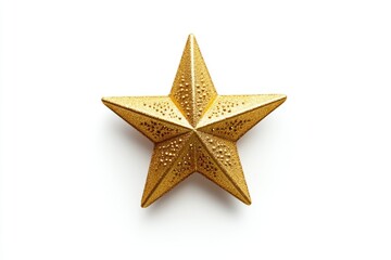 Fototapeta premium Golden Christmas Star isolated on white background top view.