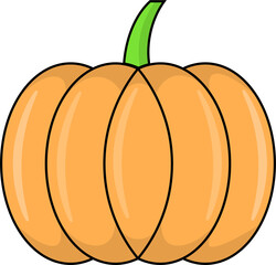 simple illustration of a pumpkin on a white background