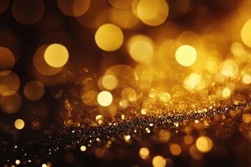 Golden de focused sparkle glitter background  bokeh texture