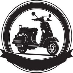 black and white skuter logo type silhouette design © Creative_Hamza