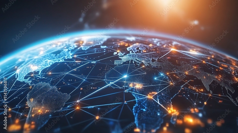 Poster abstract representation of global technology and network structures