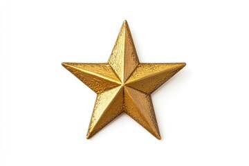 Real Gold Star isolated on white background