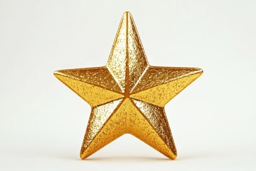 Real Gold Star isolated on white background