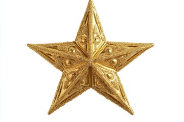 Fototapeta premium Star christmas Golden xmas day isolated on white background. This has clipping path.