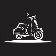 black and white skuter logo type silhouette design © Creative_Hamza