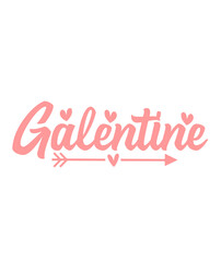Obraz premium Galentine valentine typography text on plain white transparent isolated background for card, shirt, hoodie, sweatshirt, apparel, tag, mug, icon, poster or badge
