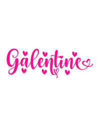 Galentine valentine typography text on plain white transparent isolated background for card, shirt, hoodie, sweatshirt, apparel, tag, mug, icon, poster or badge