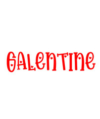 Galentine valentine typography text on plain white transparent isolated background for card, shirt, hoodie, sweatshirt, apparel, tag, mug, icon, poster or badge