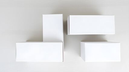 Mock up white cardboard boxes. Generative AI
