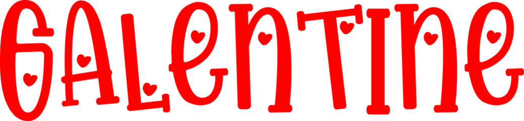 Galentine valentine typography text on plain white transparent isolated background for card, shirt, hoodie, sweatshirt, apparel, tag, mug, icon, poster or badge