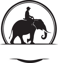 black and white elephant logo type silhouette design