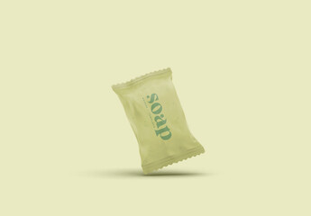 3d Pouchbag Packaging Soap Bar Mockup
