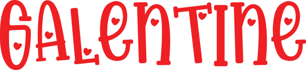 Galentine valentine typography text on plain white transparent isolated background for card, shirt, hoodie, sweatshirt, apparel, tag, mug, icon, poster or badge