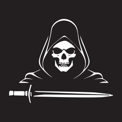 black and white reper logo type silhouette design