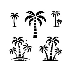 Palm Tree Icons: A Collection of Tropical Paradise Illustrations 