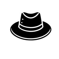 Classic Fedora Hat Icon: A sleek and stylish fedora silhouette, perfect for branding, fashion illustrations, or web design projects.  