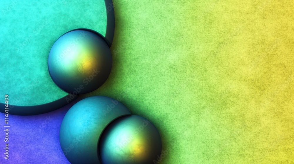 Aufkleber exploring anaglyph geometry through vibrant abstract shapes and colors