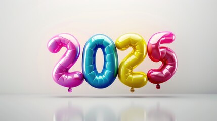 Fototapeta premium New Year balloons 2025. end of year holiday