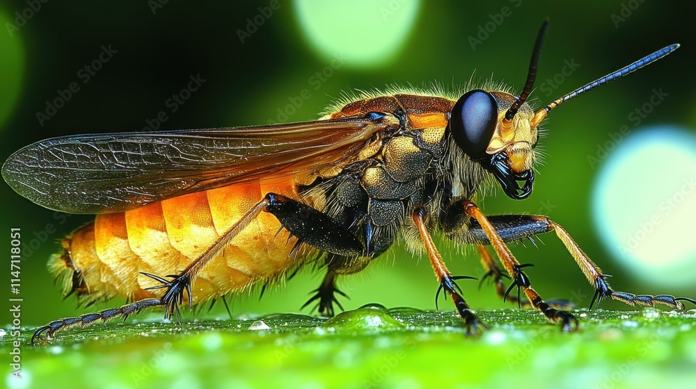 Poster insect close-up insect communication abstract image one main object high quality very detailed