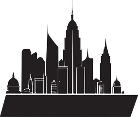 Fototapeta premium Black and white skyline logo type silhouette design