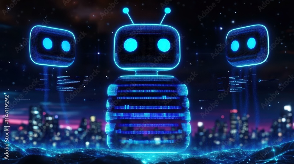 Poster ai-powered education platforms a chatbot answering students' questions in real-time one main object 