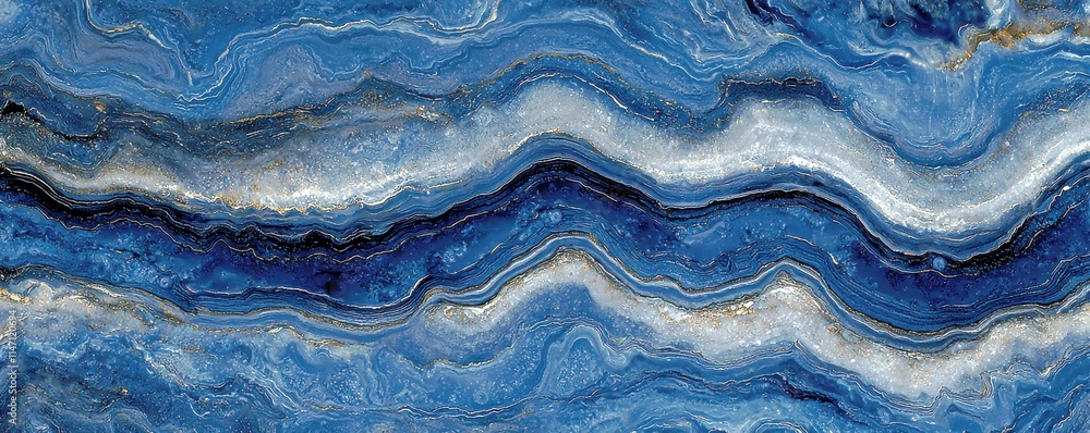Poster abstract blue waves in beautiful textures with lines and patterns, showcasing elegant design and dee