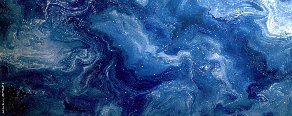 Poster abstract swirls of vibrant blue and white colors creating a dynamic and fluid background ideal for a