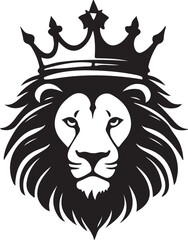 Obraz premium Black and white lion head logo type silhouette design