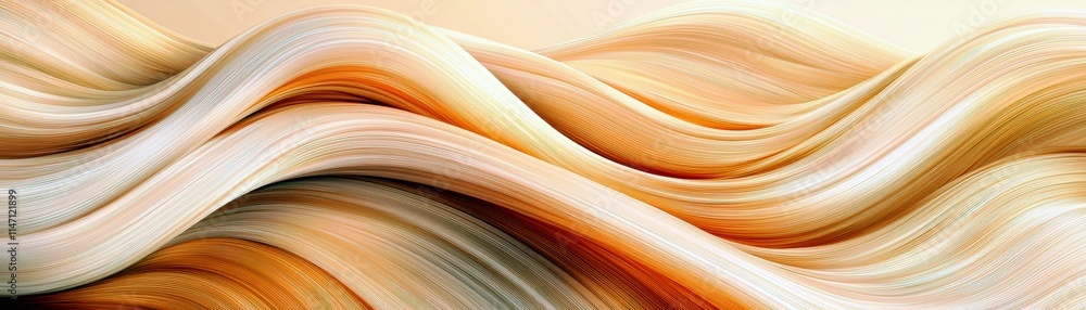 Aufkleber abstract wave pattern in soft tones of beige and cream showcasing fluid motion and gentle curves for