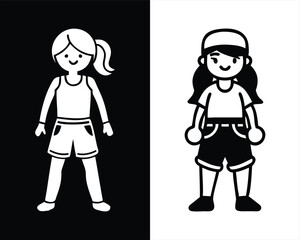 Girl cartoon characters. girl character, girl cartoon set.