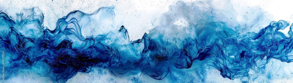 Poster abstract blue smoke waves with ethereal movement and texture in a dreamy background for artistic and