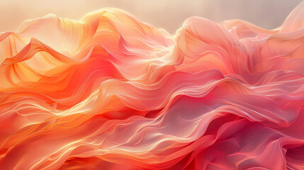 Obraz premium Flowing waves of pastel fabric create a dreamy landscape of color