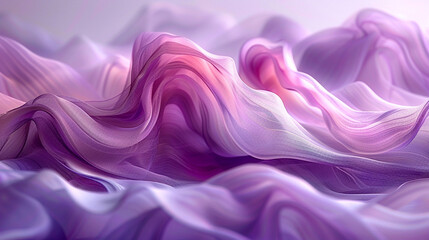Obraz premium Swirling fabric in shades of purple creates a dreamy landscape