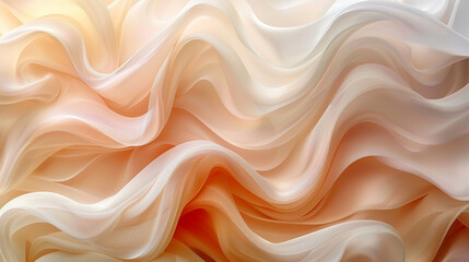 Fototapeta premium Soft waves of silk fabric in blush tones create a dreamy atmosphere