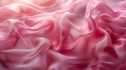Fototapeta premium Delicate pink fabric flowing softly in warm sunlight