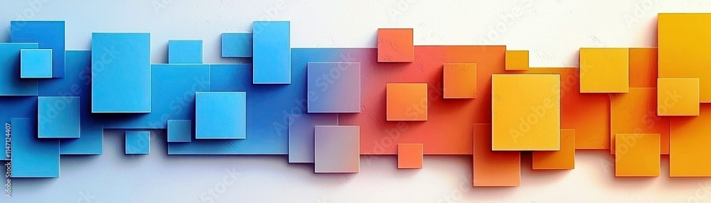 Poster modern abstract background with colorful geometric shapes in blue, orange, and soft gradients for cr