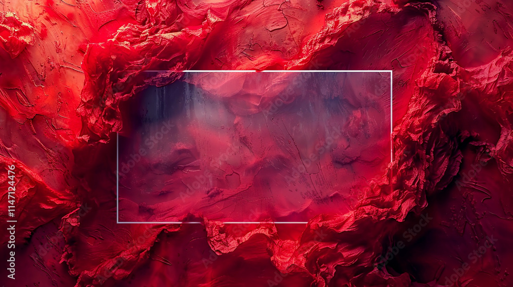 Poster abstract red texture with dynamic patterns and depth exploration