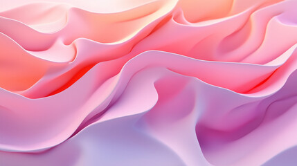 Obraz premium Smooth pink satin fabric flowing in luxurious curves with a shiny purple design and soft textile texture, creating a beautiful backdrop with a decorative and flowing pattern