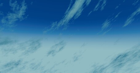 blue sky with clouds, misty clouds anime style render, cool climate, beautiful scene concept, peace and relaxation