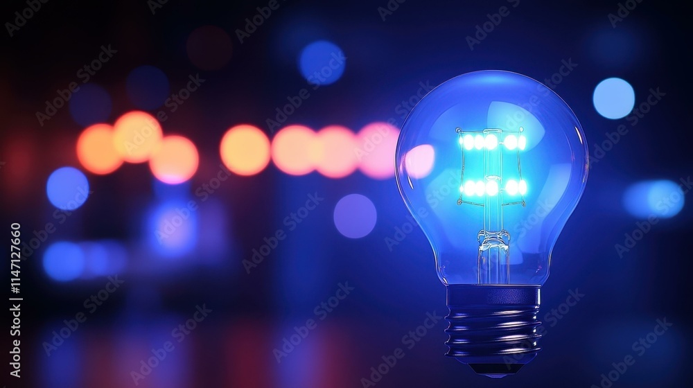Aufkleber modern tech gadgets a smart light bulb with adjustable color temperature and voice control isolated 